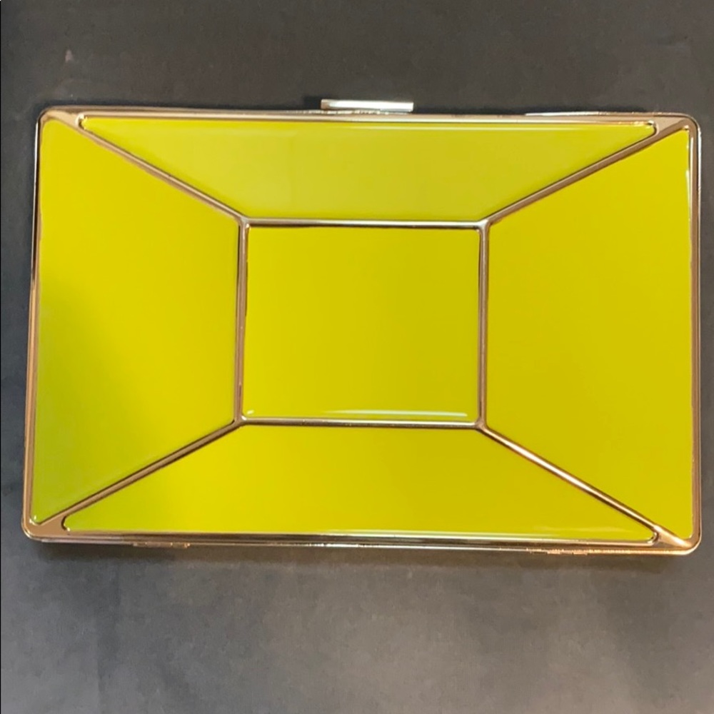 Kate Spade ♠️ lime green & gold clutch or purse - Picture 2 of 11